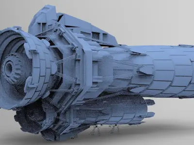 Sci fi Airship Space design 11  3D model