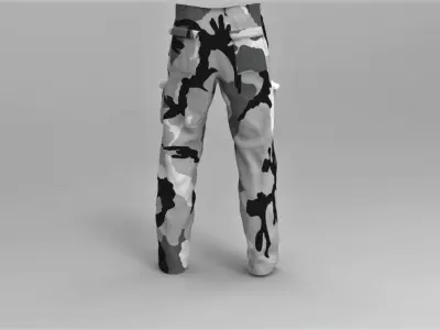 Military Pants Snow Camouflage Low-poly 3D model