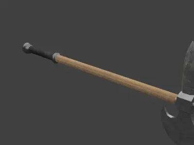 Tabar Single-Bladed Ax Low-poly 3D model
