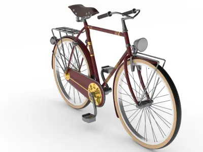 Touring Bike Low-poly 3D model