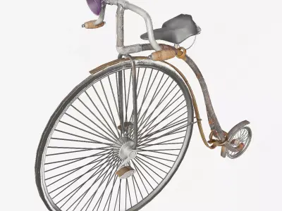 Penny Farthing Bicycle Low-poly 3D model