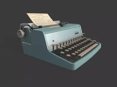 Typewriter Low-poly 3D model