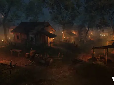 Bandit Valley Village Low-poly 3D model
