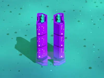 Modular Low-Poly Stylized Sci-Fi Building - Mega Structure Free low-poly 3D model