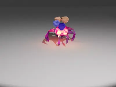 8 Legged Creature Rigged Low-poly 3D model