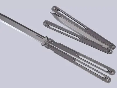 Butterfly knife Low-poly 3D model get
