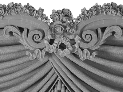 classical curtain 3D model