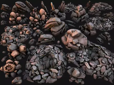 Ore Minerals Gold Iron Copper Coal Resource Pack for Mine Cave