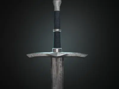 Medieval Sword 3D Model Low-poly 3D model