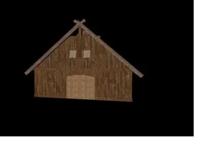Viking Great Hall  With interior  Low-poly 3D model