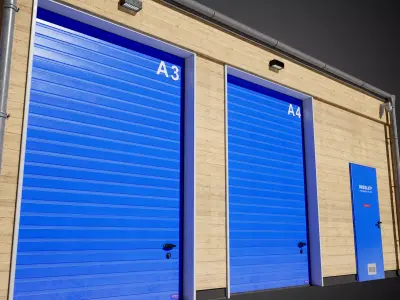 Modular Storage Industrial Building Low-poly 3D model