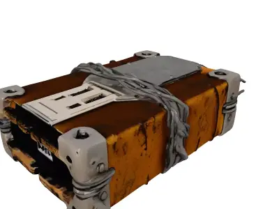 Weathered Industrial SciFi Powerbank 3D model