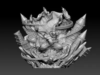 ADMIRAL FUJITORA ISSHO DIORAMA - One piece - Split part 3D print model