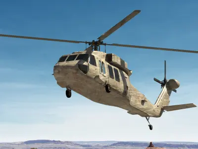 Sikorsky aircraft uh-60a black hawks 3D model