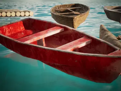 Boats Package 12 Assets Low-poly 3D model