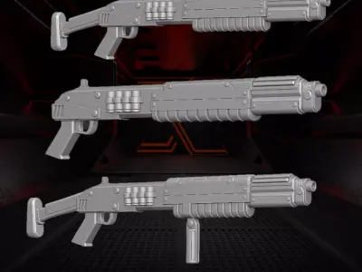 Scifi Shotgun STL For Action Figures 3D print model purchase