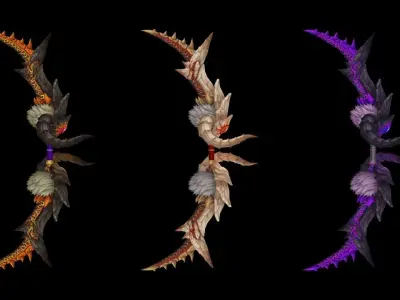 Volcano King Bow Low-poly 3D model