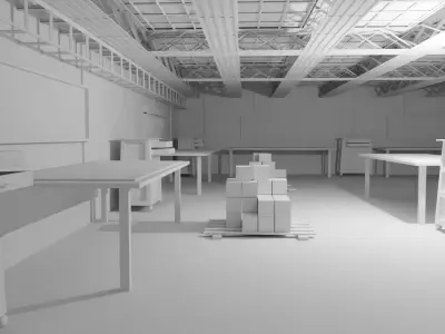 Workshop No Material Low-poly 3D model