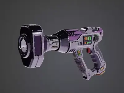 Sci-Fi Retro-Futuristic Plasma Pistol Low-poly 3D model