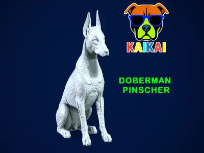 Dobermann - Doberman Pinscher model - 3D PRINT 3D print model