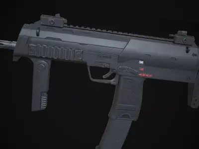 MP7A1 gun Low-poly 3D model