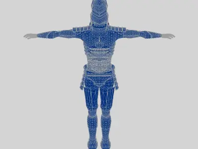Sci-fi armored character 3D model