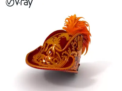 Ornate Feathered Hat Model Pack Low-poly 3D model