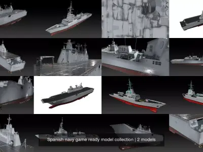 Spanish navy game ready model collection 3D Model Pack