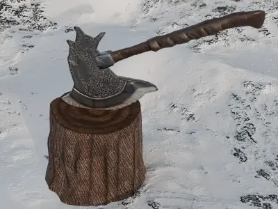 Rune axe Low-poly 3D model