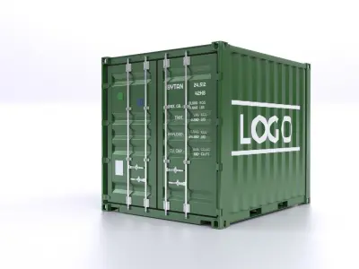 Standart 10ft Container Rigged 3D model
