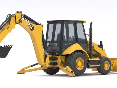 Cat 420F Backhoe Loader 3D model