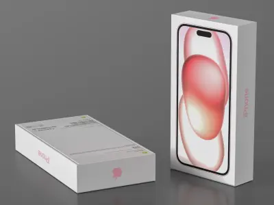 Apple iPhone 15 Pink Retail Box 3D model