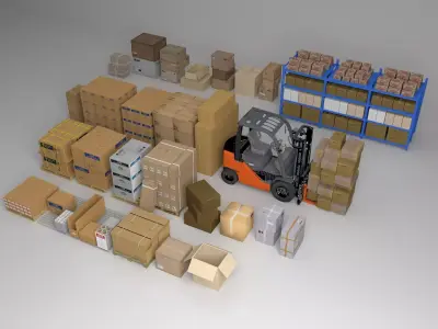 Warehouse Logistics Asset Pack Low-poly 3D model