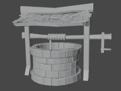 Well model water Low-poly 3D model