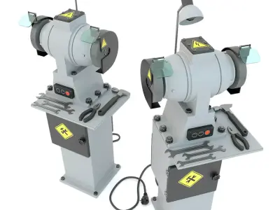 Industrial machine tool - Grinder machine rack-mounted 3D model