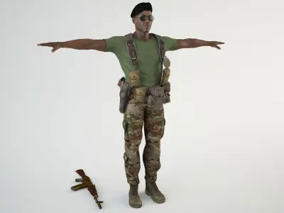 African Mercenary 3 3D model