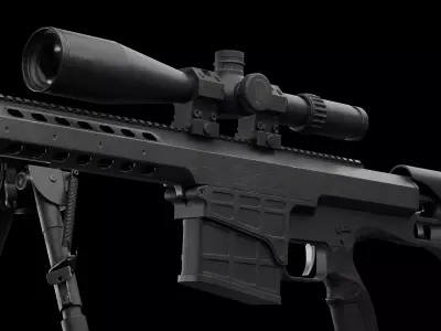 Barret 98B Low-poly 3D model