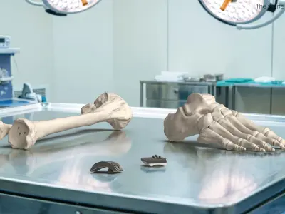  Ankle Joint Implant with Tibia Fibula and Foot Bones 