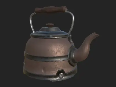 Old Chinese TeaPot 4K PBR  Low-poly 3D model