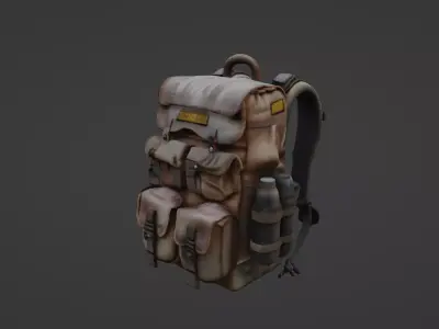 Post-Apocalyptic Survival Backpack 3D model
