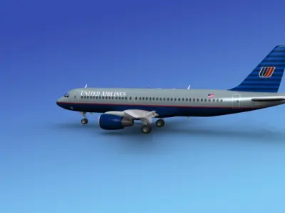 Airbus  A320 United Airlines 1 3D model