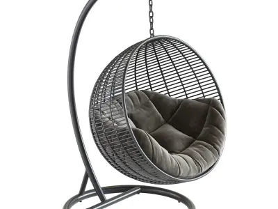 Fotel wiszacy Cocoon De Luxe  czarny 3D model