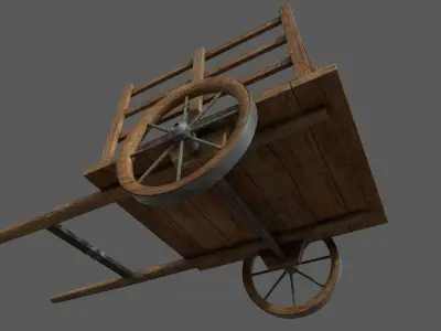 Small Cart  3D model Low-poly 3D model