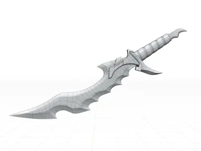 Simple lowpoly fantasy sword modeling Low-poly 3D model 8