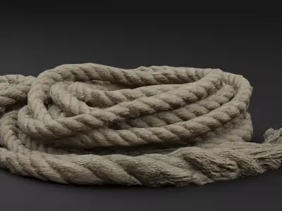 Bundled Rope Coils Low-poly 3D model