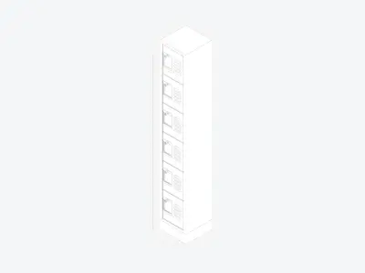 Locker - Metal - Locka - Classic - Six Tier Low-poly 3D model