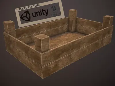 Crate wooden Free low-poly 3D model