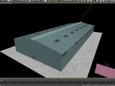 large industrial hangar 3D model