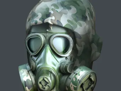 Helmet 3d model military combat Military Low-poly Low-poly 3D model 45