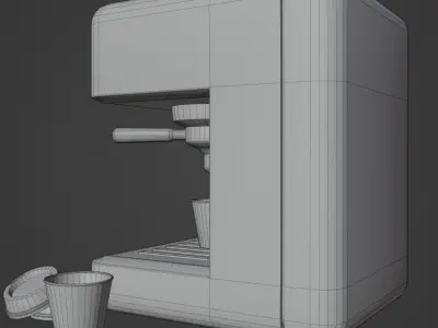 Stylized Coffee Machine Low-poly 3D model